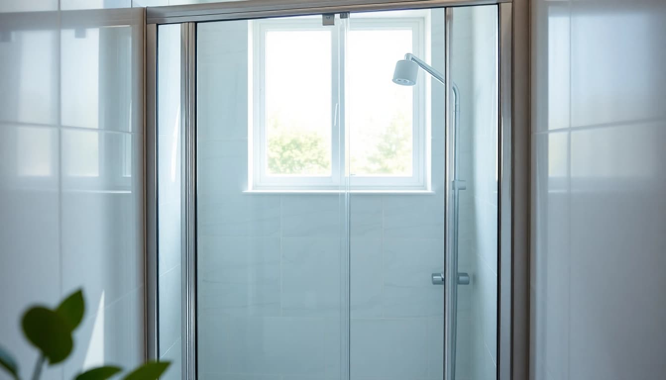 Show shower sliding doors in a modern bathroom showcasing elegance and sleek design.