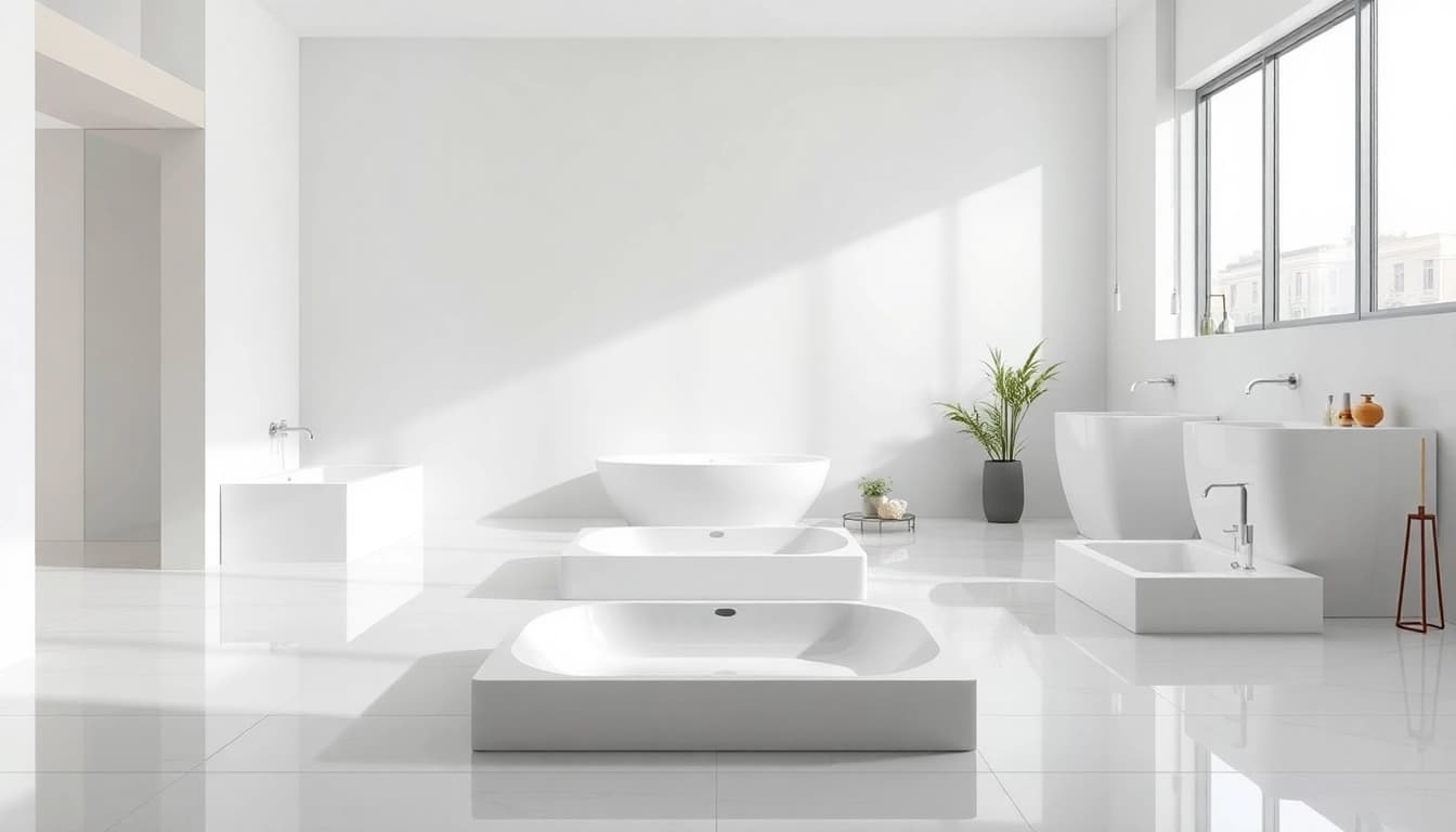 Explore elegant shower bases in a modern bathroom, showcasing style and sophistication.