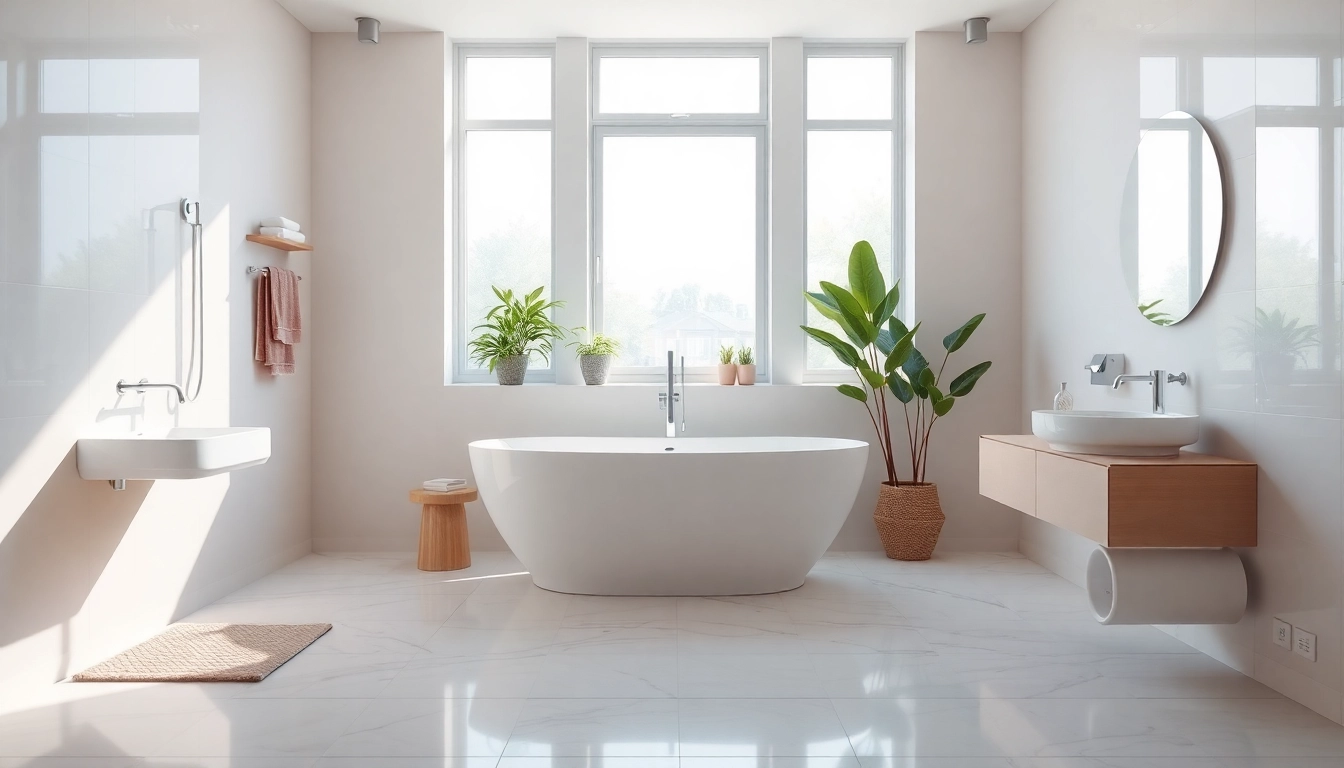 Modernes Badezimmer mit eleganten sonni sanitär Armaturen und stilvollem Design.