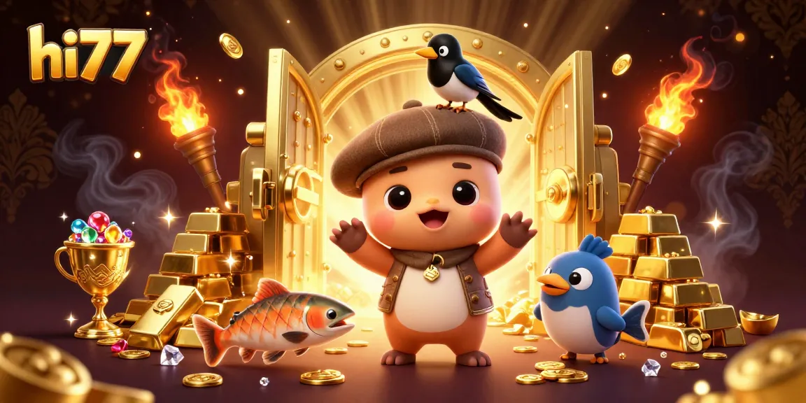 Engage with hi77 gaming excitement amidst treasure and dynamic casino elements.