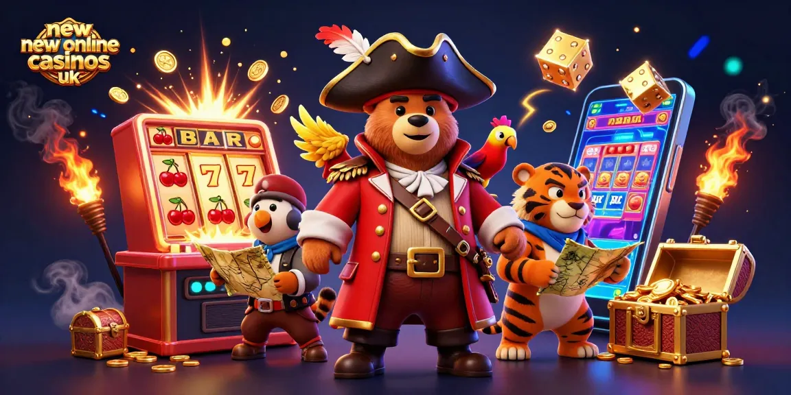 Win big at new online casinos UK with this vibrant pirate-themed 3D illustration.