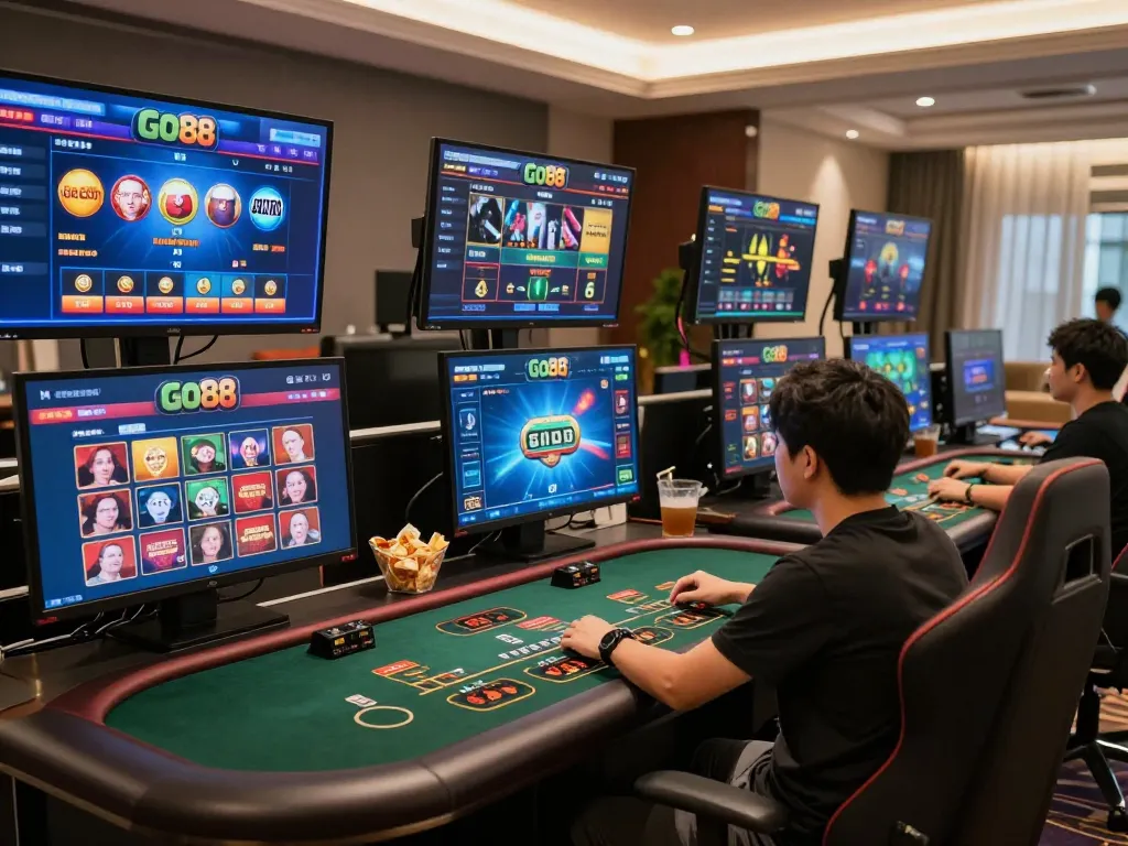 Player enjoying a live dealer game on Go88's platform, showcasing an engaging online casino experience
