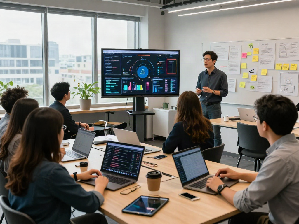 Engaging digital marketing seminar showcasing ai slut strategies in a collaborative workspace.