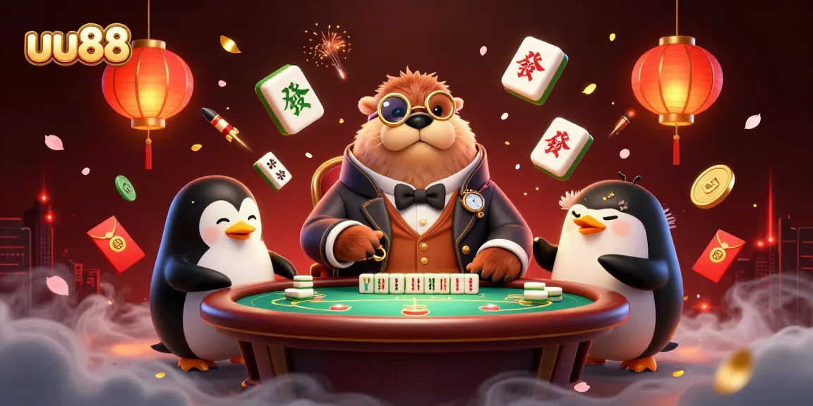 uu88 poker scene featuring a walrus and friends in an underwater casino setting, showcasing vibrant game elements
