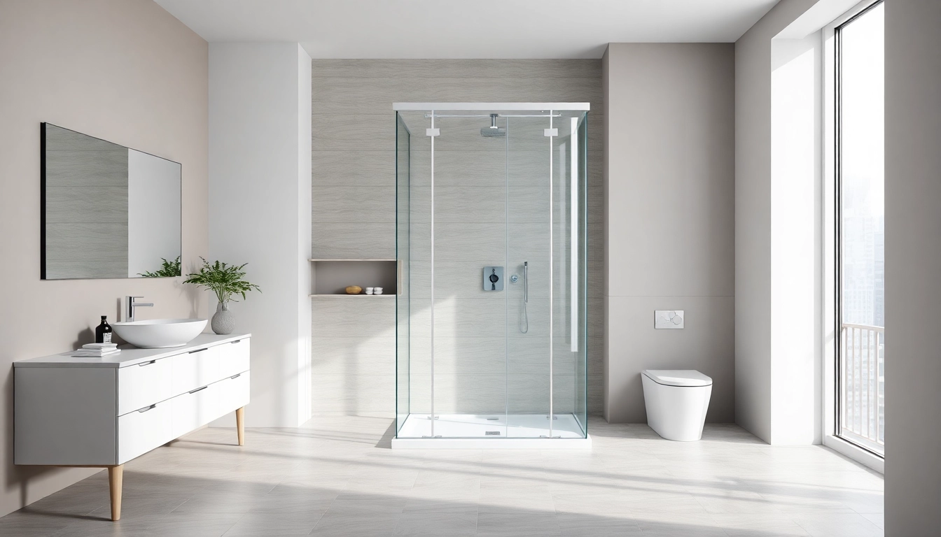 Betrachten Sie die elegante sonni Duschkabine 90x90 in einem modernen Badezimmer mit minimalistischem Design.