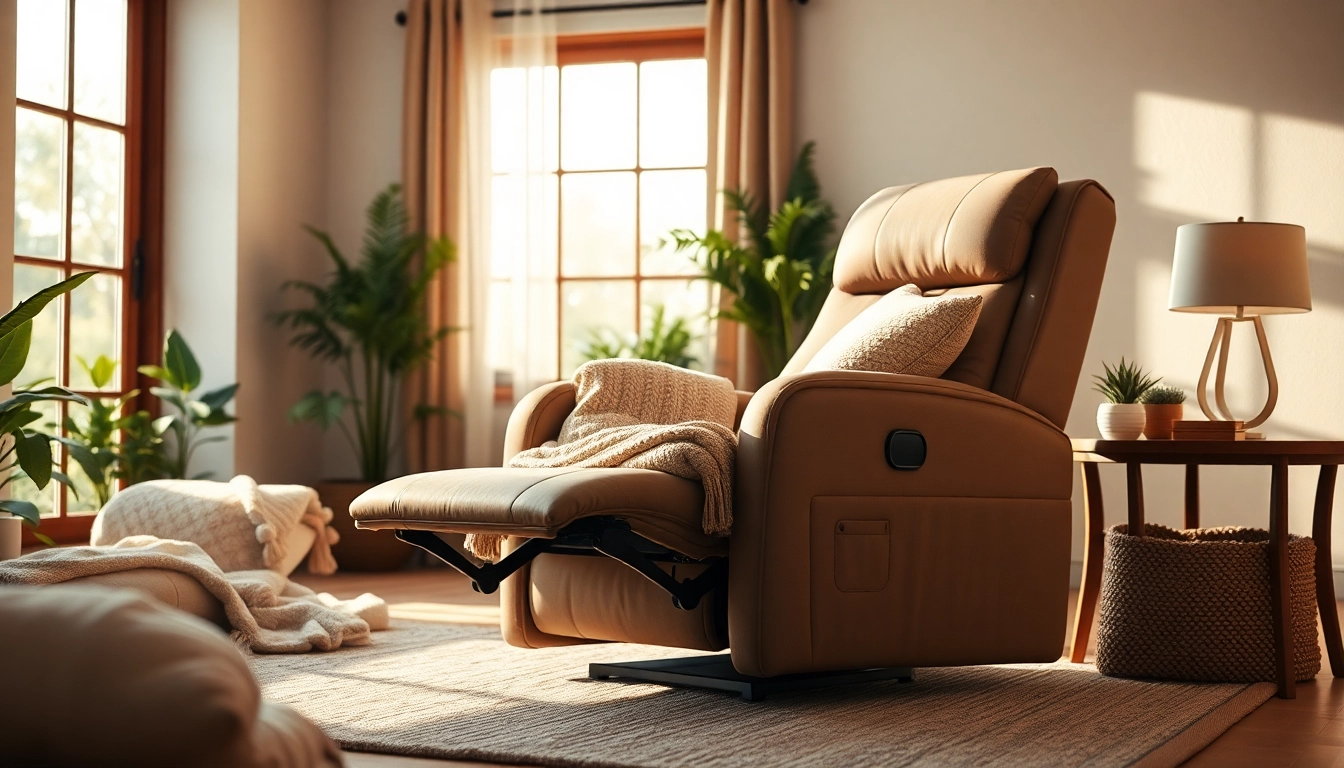 Relaxing in a reclining lift chair showcasing effortless elegance and comfort.