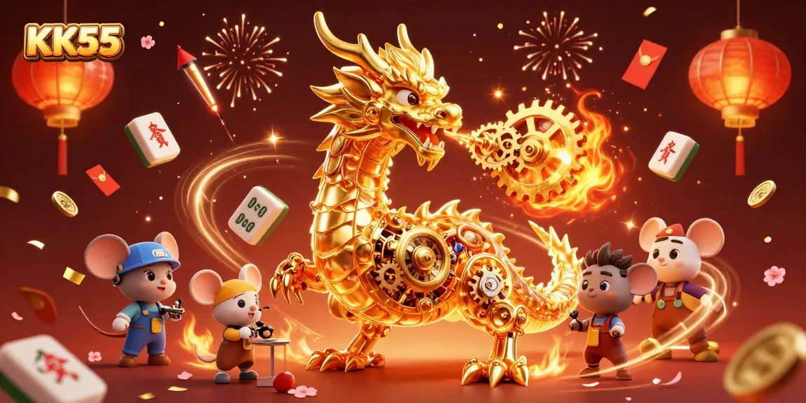 Engage with the thrilling games of KK55 featuring dynamic 3D dragon and casino elements.