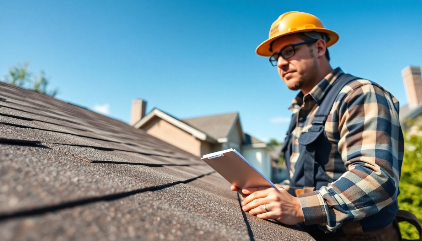 Inspecting roofing materials in South Jersey, showcasing quality craftsmanship.