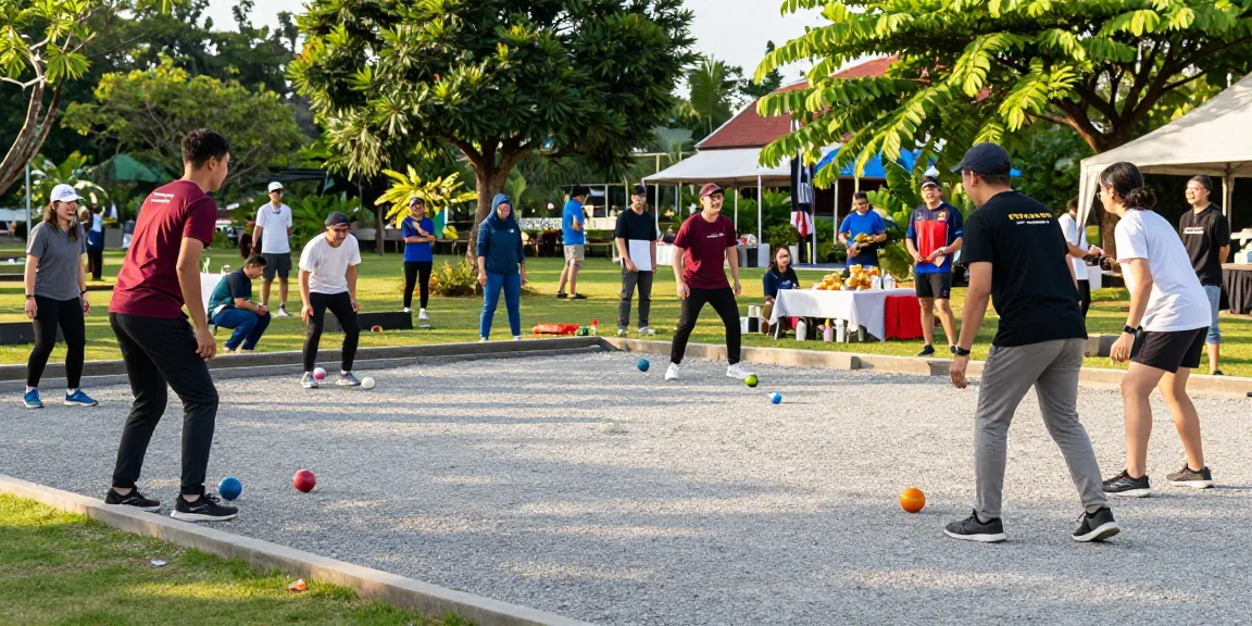 Petanque players enjoying a sunny day at fopikotamanado.org community event