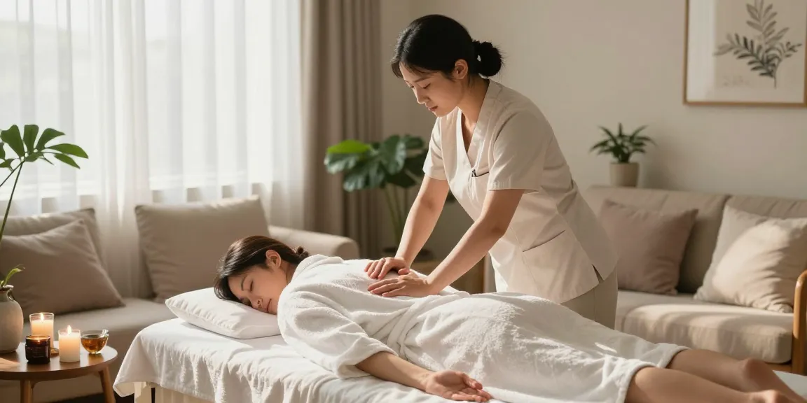 송도출장마사지 therapist providing a soothing home massage experience