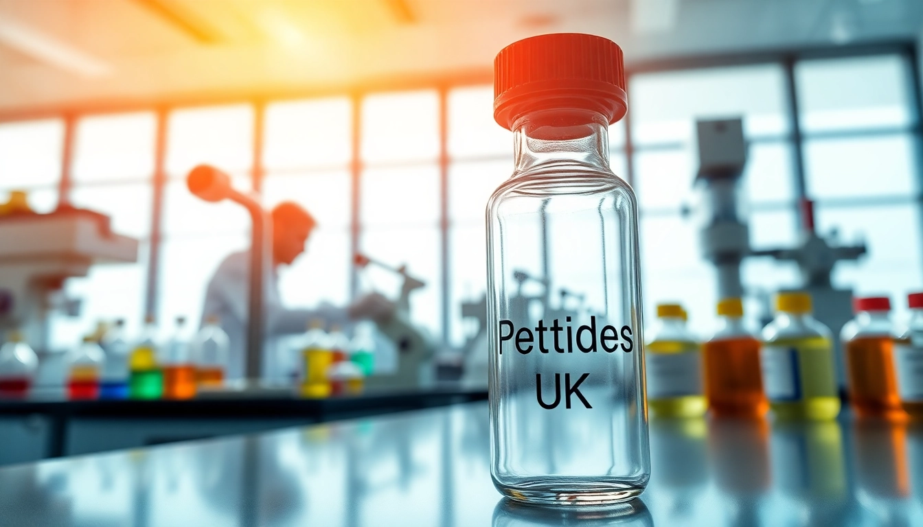 Showcase of Peptides UK in a professional laboratory with scientists researching advancements.