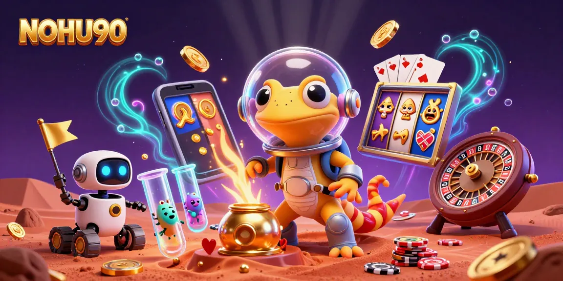 Engage in the exciting world of slot games at NOHU90, where a Martian gecko discovers a golden casino.