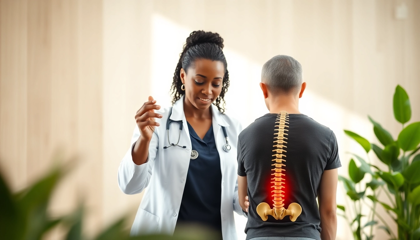 Analyze lower back pain causes with a physiotherapist assessing a patient in a clinical setting.