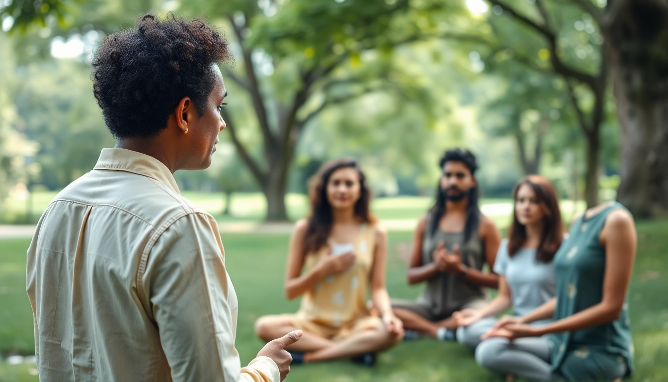 Engaging session promoting mental wellness among diverse individuals in a natural setting