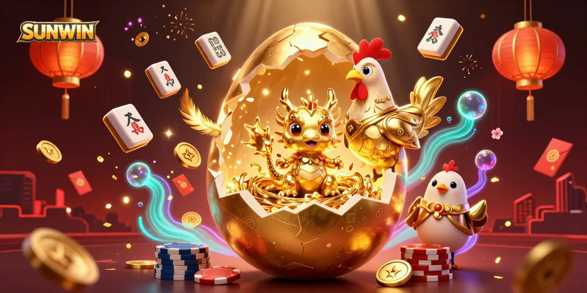 SUNWIN showcases a striking golden dragon revealing poker chips in a dynamic casino-themed scene.