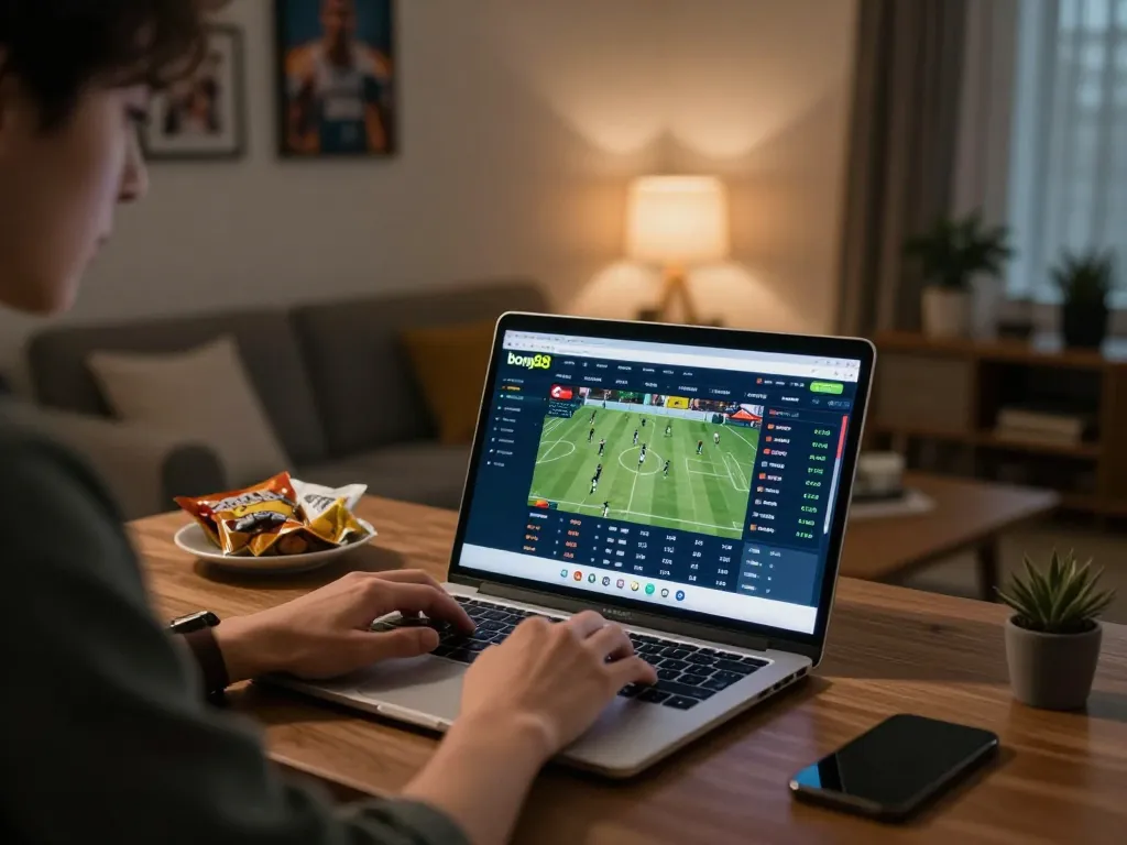 Engaged user placing bets on bong88 for a thrilling online sports experience.