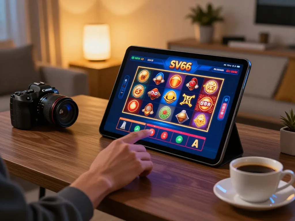 Engaging with SV66 app on a tablet for an interactive online gaming experience.