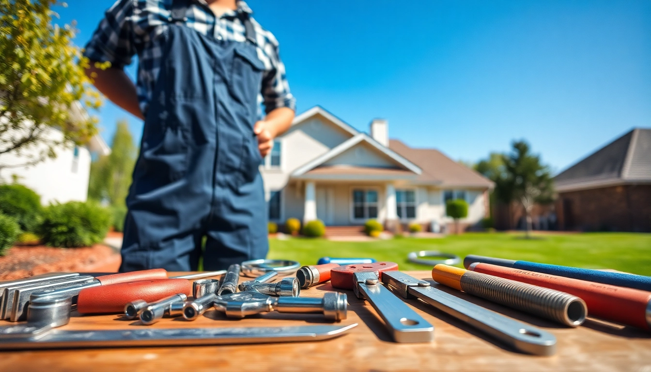 Find a qualified plumber near me assessing home plumbing with professional tools.