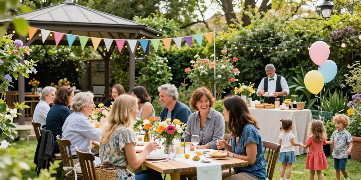 Guests enjoying a garden party under a stylish gazebo hire London, perfect for celebrations.