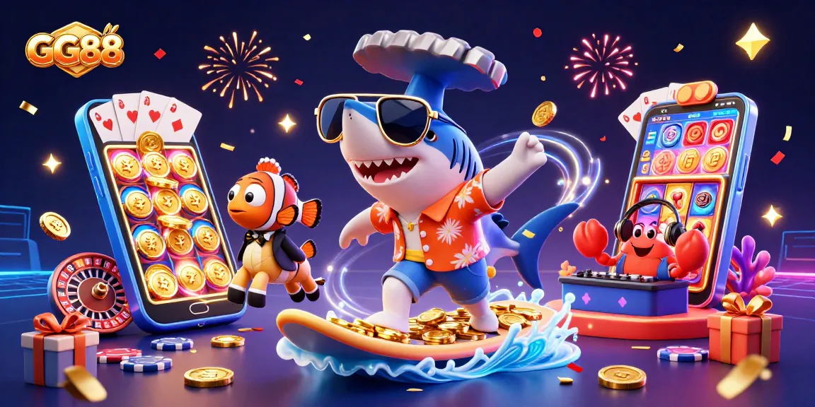 Engage with GG88's exciting casino experience featuring vibrant characters and thrilling game elements.