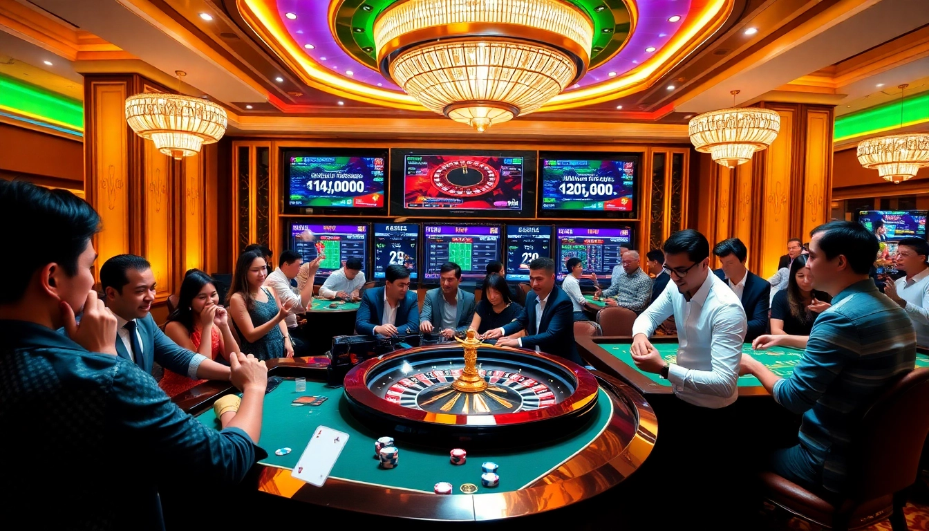 Experience the thrill of winning big at AX88 WIN with a vibrant casino atmosphere.