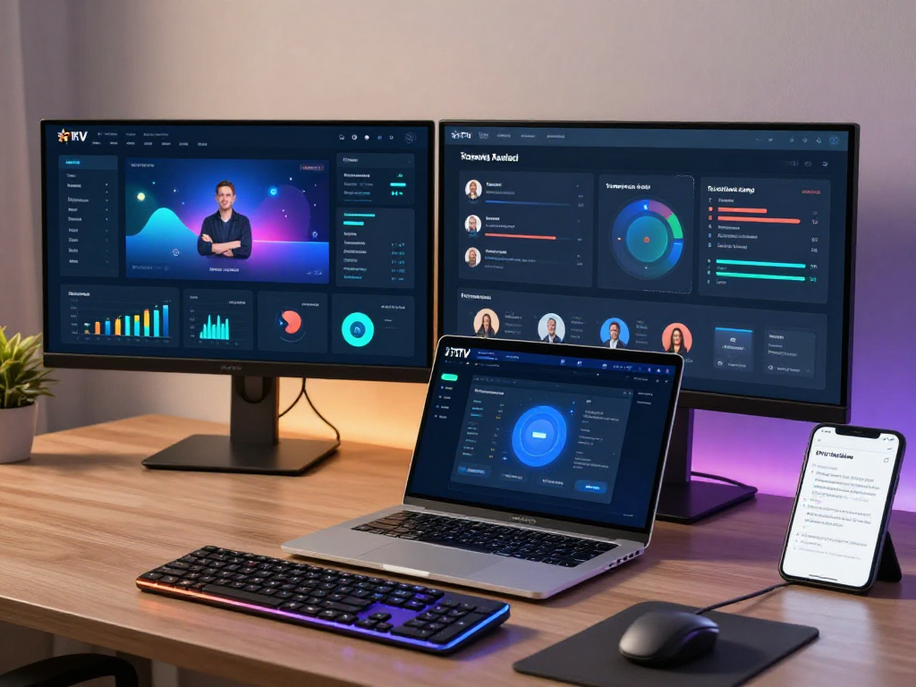 The IPTV panel interface in a modern developer workspace, showcasing advanced analytics and streaming management tools.