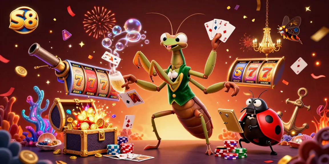 Experience S8's winning thrills in a vibrant casino with exciting slots and dynamic characters.