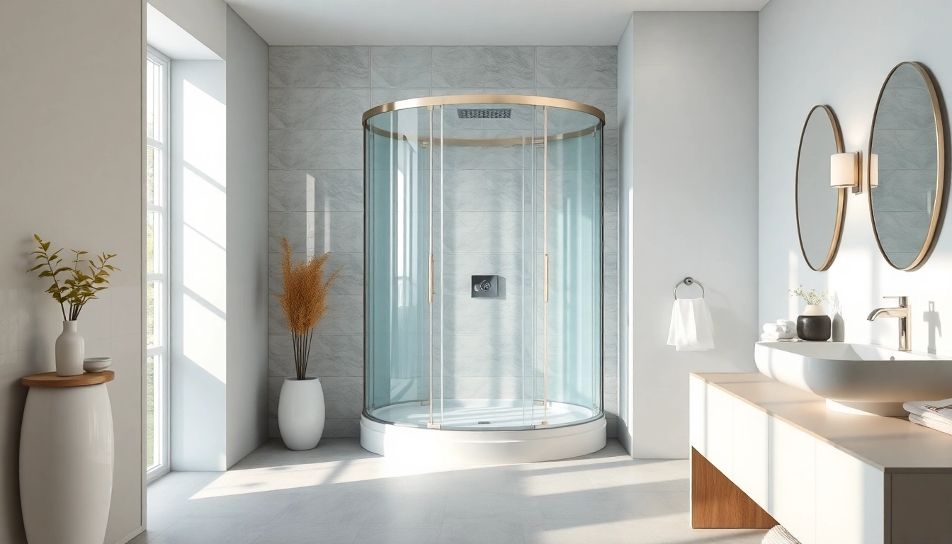 Dusche 100x100 in elegant Badezimmerumgebung mit modernem Design.