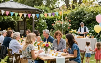 Guests enjoying a garden party under a stylish gazebo hire London, perfect for celebrations.