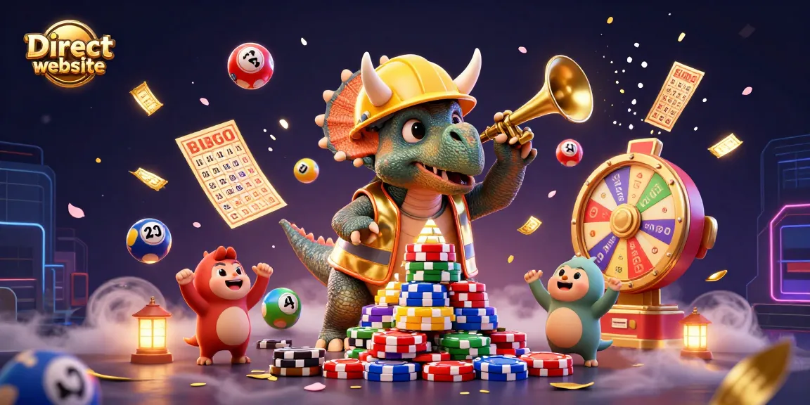 Experience the thrill of the Direct website with exciting casino elements like poker chips and colorful lottery balls.